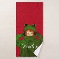 Mädchen mit Green Frog Hoody Zeichnend Individuell