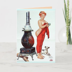 MÄDCHEN MIT GROSSER FIGUR GRÜßE ZU JEDER ZEIT GRUß KARTE