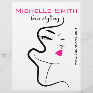 Mädchen mit Haarstyling-Symbol Flyer