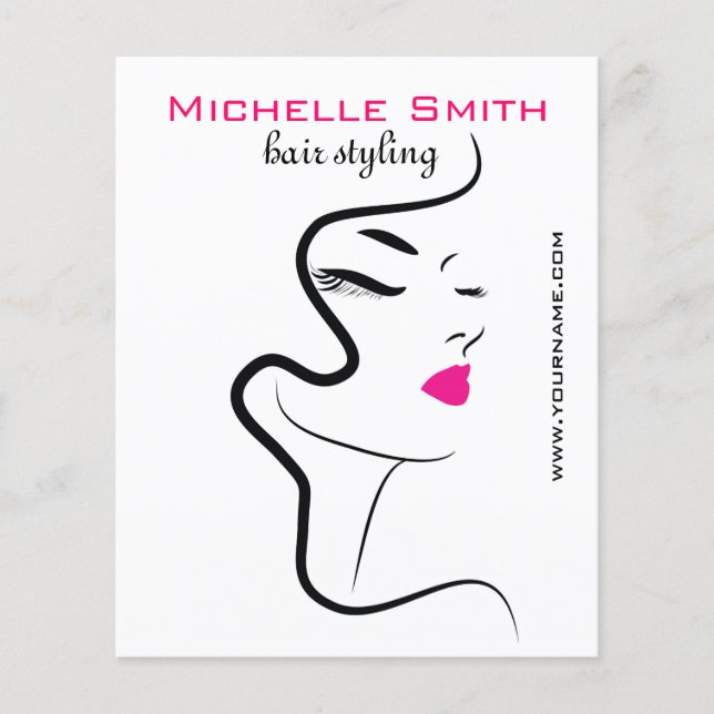 Mädchen mit Haarstyling-Symbol Flyer (Vorne)