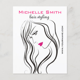 Mädchen mit Haarstyling-Symbol Flyer