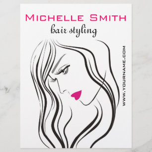 Mädchen mit Haarstyling-Symbol Flyer
