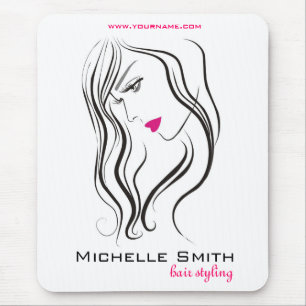 Mädchen mit Haarstyling-Symbol Mousepad