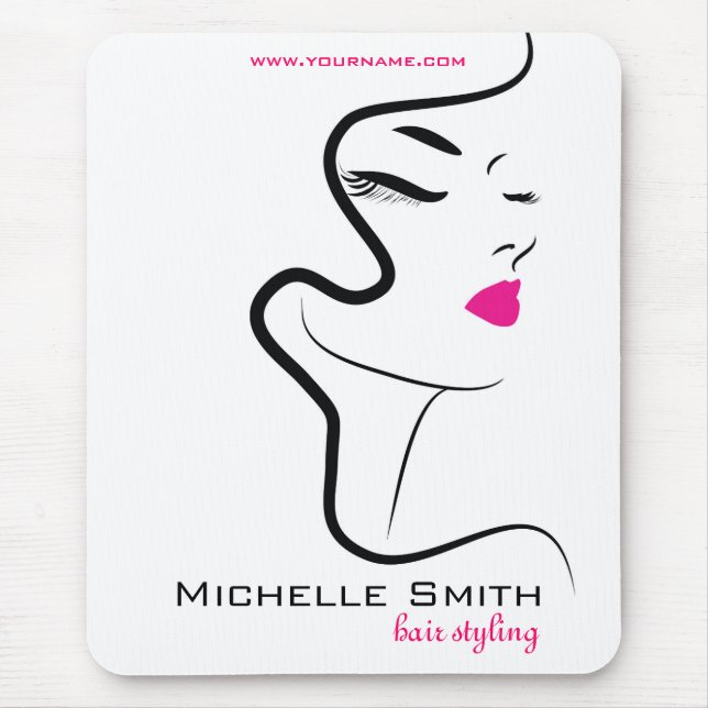 Mädchen mit Haarstyling-Symbol Mousepad (Vorne)