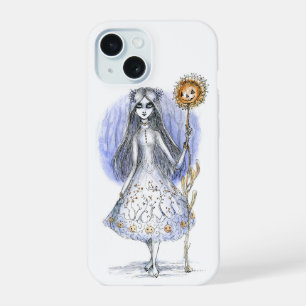 Mädchen mit Halloween-Blume iPhone 15 Hülle