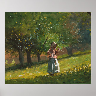 Mädchen mit Hay Rake Poster