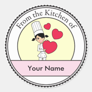 Mädchen mit Herz-Motif - Runder Aufkleber