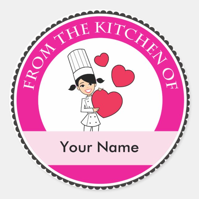 Mädchen mit Herz-Motif - Runder Aufkleber (Vorderseite)