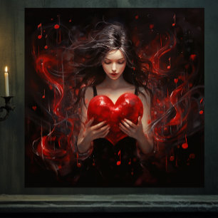 Mädchen mit Herz Poster