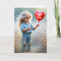Mädchen mit Herzballon zum 30. Geburtstag