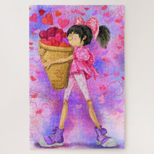 Mädchen mit Herzklopfen Puzzle - Liebe