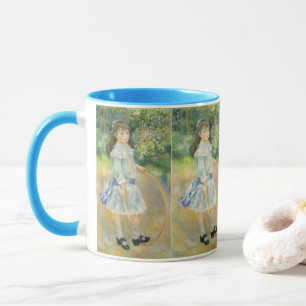 Mädchen mit Hoop von Pierre Renoir, Vintag Fine Ar Tasse