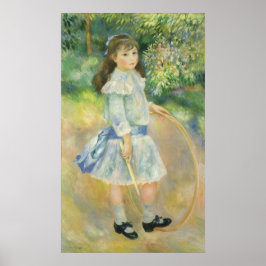 Mädchen mit Hoop von Pierre Renoir, Vintage Kunst Poster