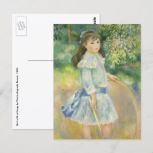 Mädchen mit Hoop von Pierre Renoir, Vintage Kunst Postkarte