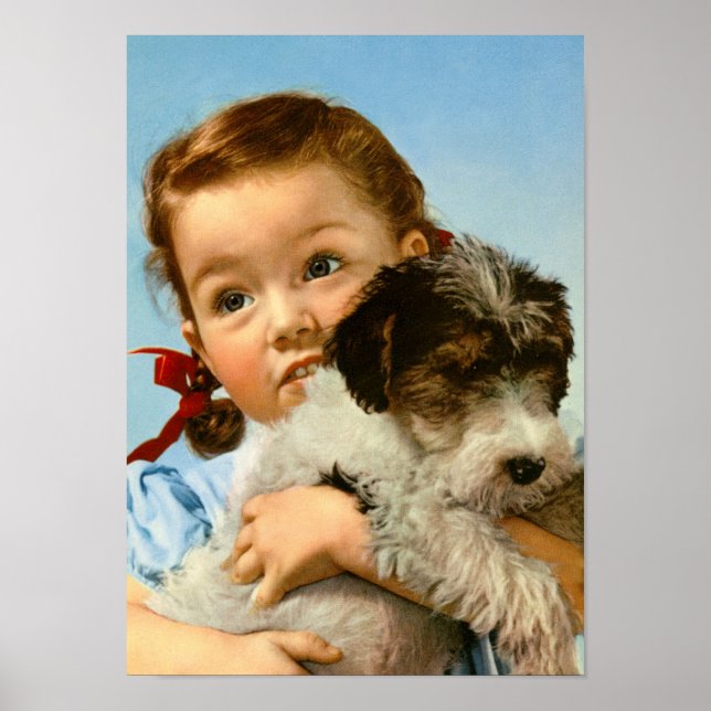 Mädchen mit Hund in Deutschland Poster (Vorne)