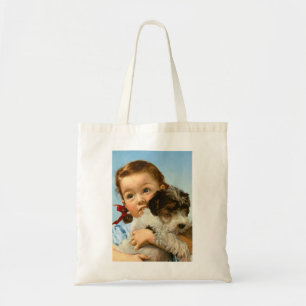 Mädchen mit Hund Tragetasche