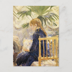 Mädchen mit Hund von Berthe Morisot Postcard Postkarte