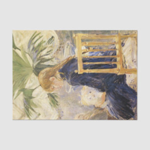 Mädchen mit Hund von Berthe Morisot  Seidenpapier