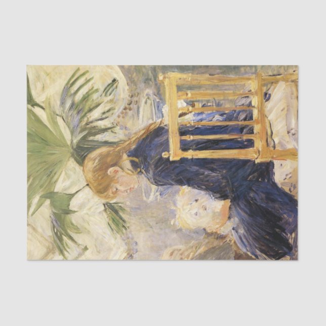 Mädchen mit Hund von Berthe Morisot  Seidenpapier (Vorderseite)