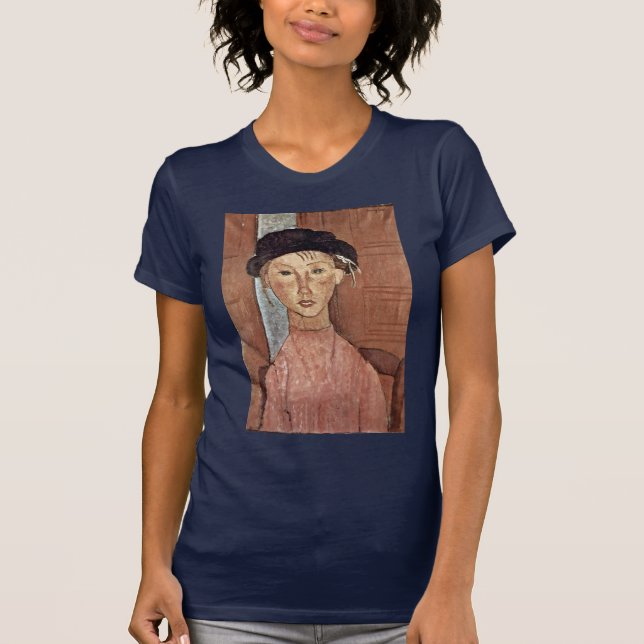 Mädchen mit Hut durch Modigliani Amedeo T-Shirt (Vorderseite)