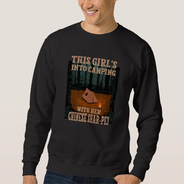 Mädchen mit ihrem chinesischen Shar Pei Dog ins Ca Sweatshirt (Vorderseite)