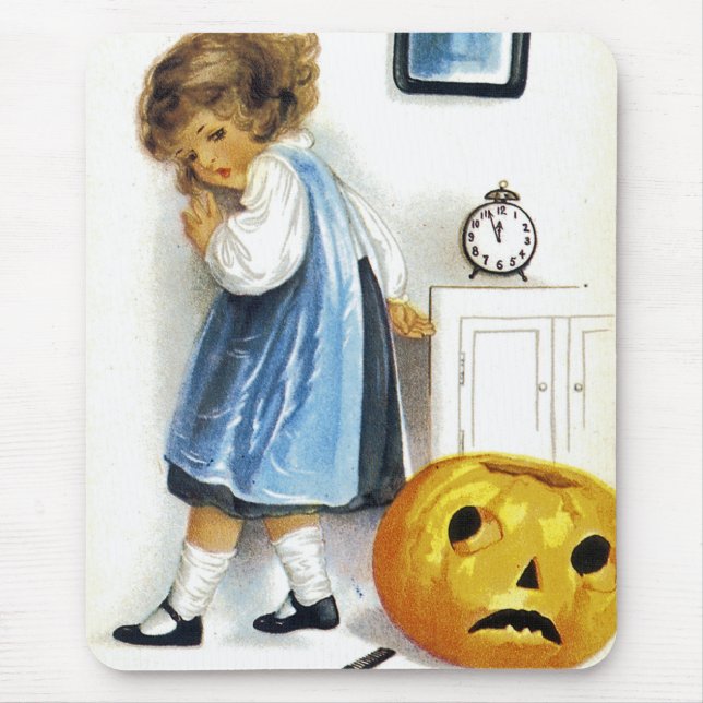 Mädchen mit Jack o' Lantern Mousepad (Vorne)