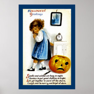 Mädchen mit Jack o' Lantern Poster