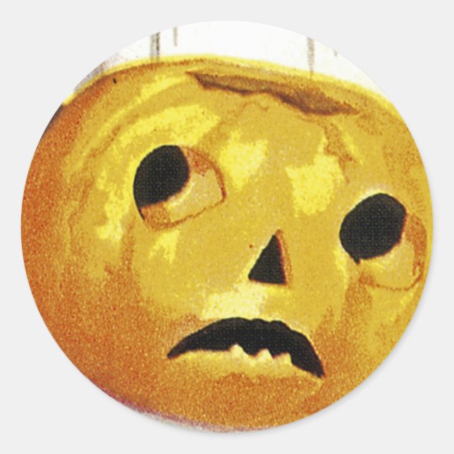 Mädchen mit Jack o' Lantern Runder Aufkleber (Vorderseite)