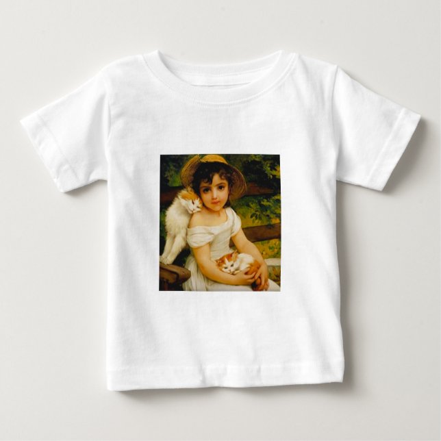 Mädchen mit Kätzchen Baby T-shirt (Vorderseite)