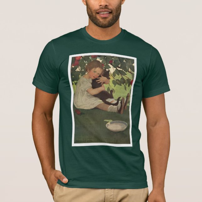 Mädchen mit Kätzchen T-Shirt (Vorderseite)