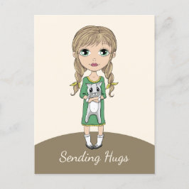 Mädchen mit Katze schickt Schläger Postkarte