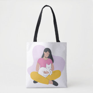Mädchen mit Katze – Süße minimalistische Katzenlie