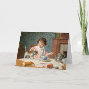 Mädchen mit Katze Victor Gabriel Gilbert Karte