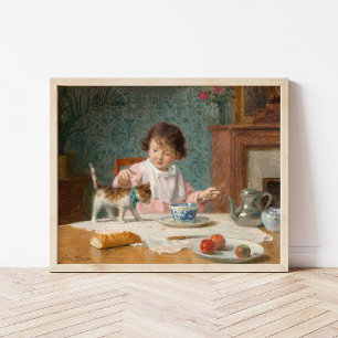 Mädchen mit Katze   Victor Gabriel Gilbert Poster