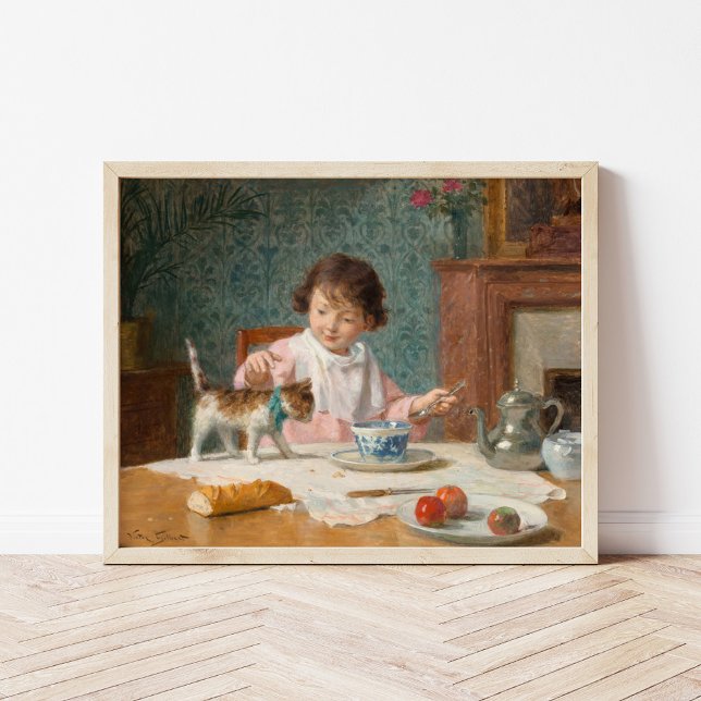 Mädchen mit Katze | Victor Gabriel Gilbert Poster (Von Creator hochgeladen)