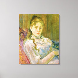 Mädchen mit Katze (von Berthe Morisot) Leinwanddruck