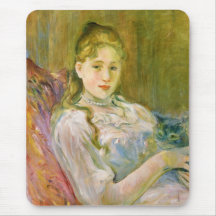 Mädchen mit Katze (von Berthe Morisot)