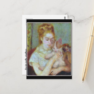 Mädchen mit Katze von Renoir Postkarte