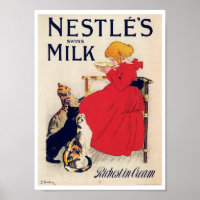 Mädchen mit Katzen, Vintage Poster, Alexandre Stei