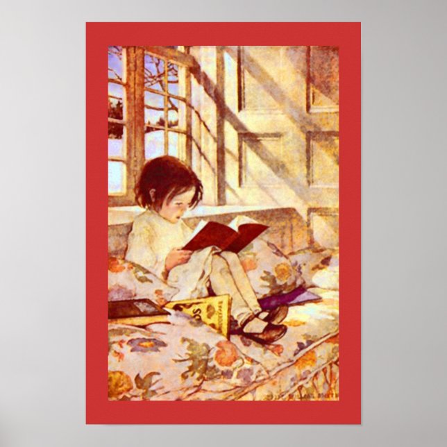 Mädchen mit Kinderbüchern, Jessie Willcox Smith Poster (Vorne)