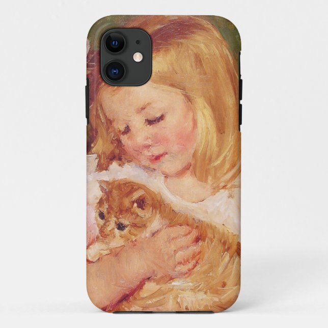 Mädchen mit Kitten, Mary Cassatt Case-Mate iPhone Hülle (Rückseite)