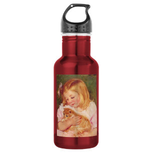 Mädchen mit Kitten, Mary Cassatt Edelstahlflasche