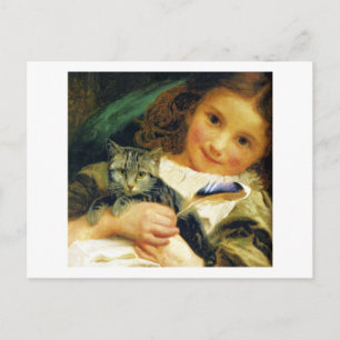 Mädchen mit Kitten, Sophie Anderson Postkarte