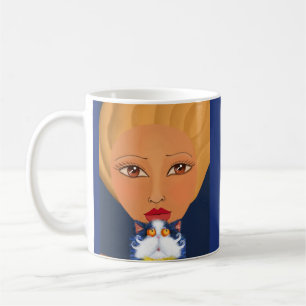 MÄDCHEN MIT KUNSTKAFFEE MUGS KAFFEETASSE