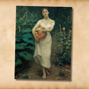 Mädchen mit Kürbis Zonaro 1889 Postkarte