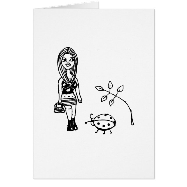 Mädchen mit Ladybug Doodle Art (Vorne)