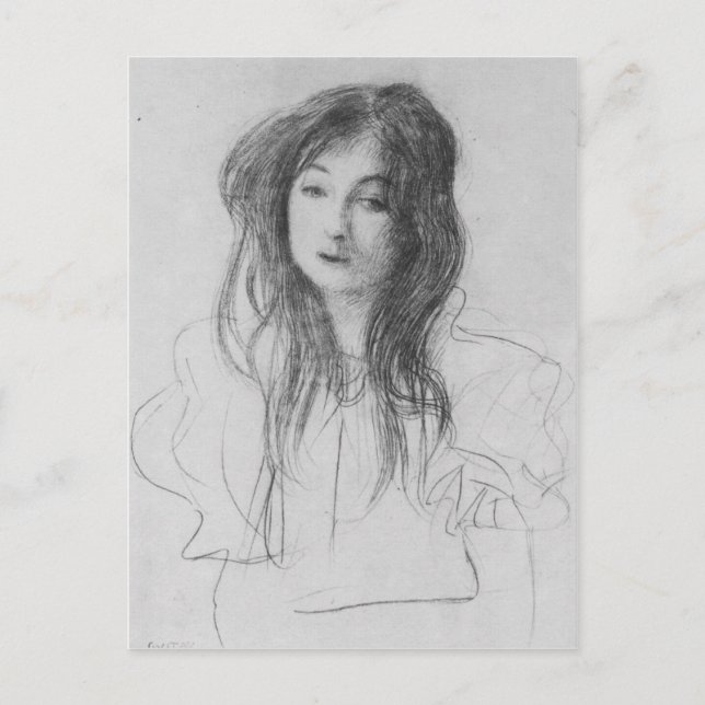Mädchen mit langem Haar von Gustav Klimt Postkarte (Vorderseite)