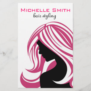 Mädchen mit langen rosa Haaren Friseursalon Schönh Flyer