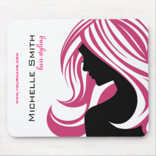 Mädchen mit langen rosa Haaren Friseursalon Schönh Mousepad