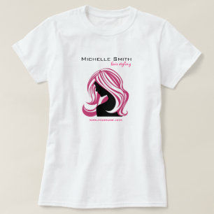 Mädchen mit langen rosa Haaren Friseursalon Schönh T-Shirt